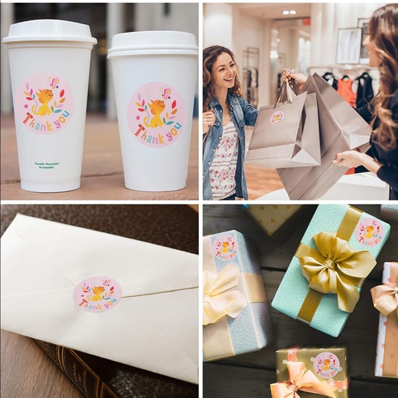 🏷 100 Thank You Kitten / Cat Stickers - Picture 4 of 4